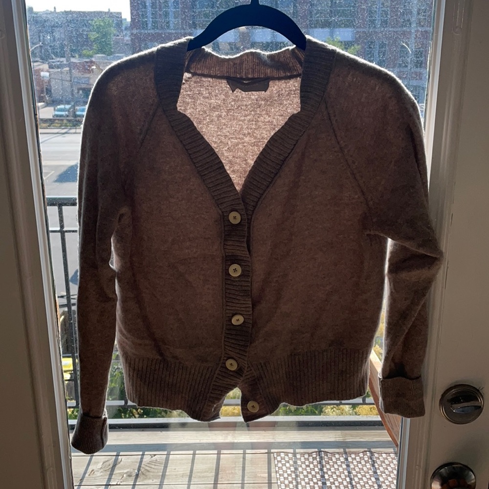Everlane Taupe Recycled Cashmere Cardigan